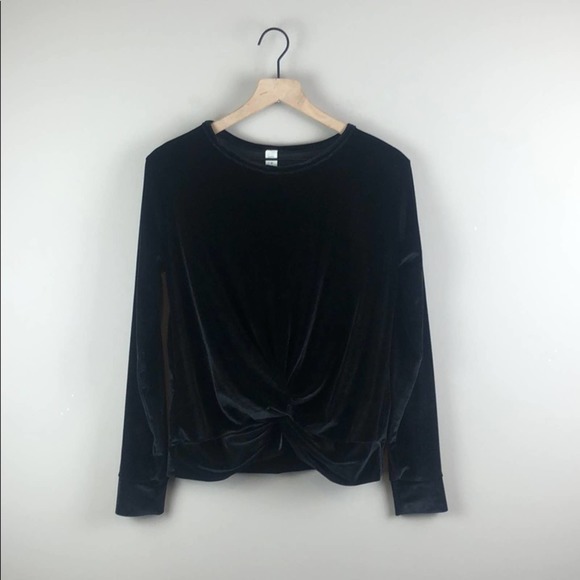 Lazy Sundays Black Velvet Knot Front Top (S) - Picture 1 of 6